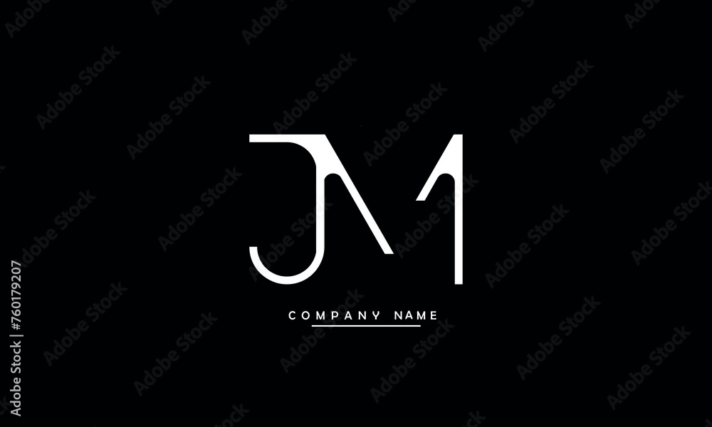 MJ, JM, M, J Abstract Letters Logo Monogram MJ, JM, M, J Abstract Letters Logo Monogram