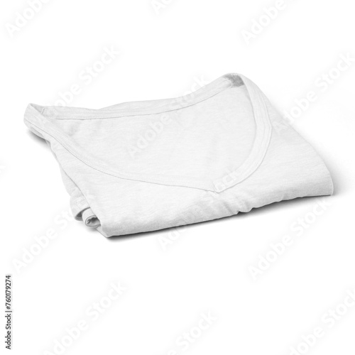 Creative fashionable white t shirt isolated on plain background , suitable for clothing element project.