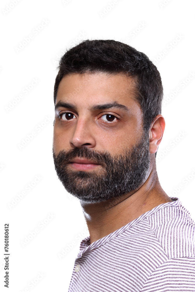 Obraz premium bearded young man in casual outfit on cutout background
