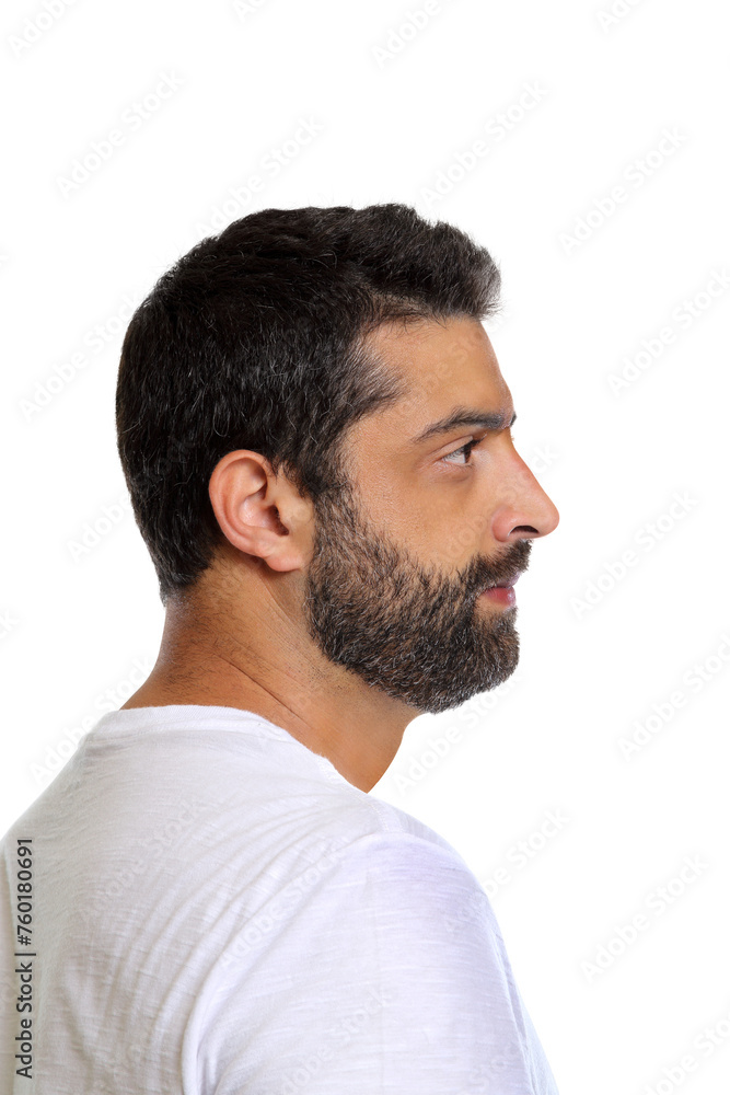 Fototapeta premium bearded young man in casual outfit on cutout background