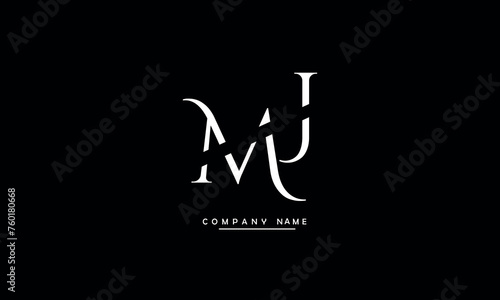 MJ, JM, M, J Abstract Letters Logo Monogram