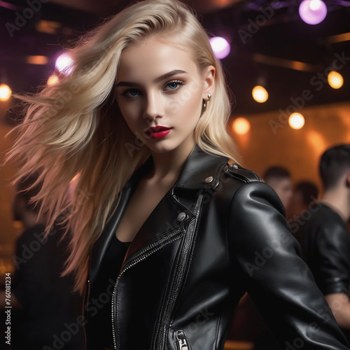 Dancing in Leather: Blonde Girl at the Disco