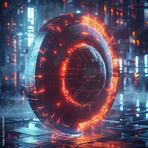 A futuristic shield concept exuding a sense of resilience and impenetrability photo