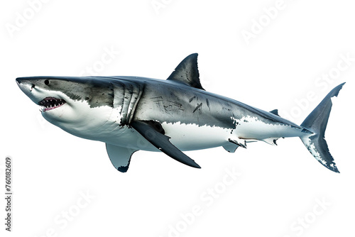 Great White Shark Isolated on a Transparent Background. © rzrstudio