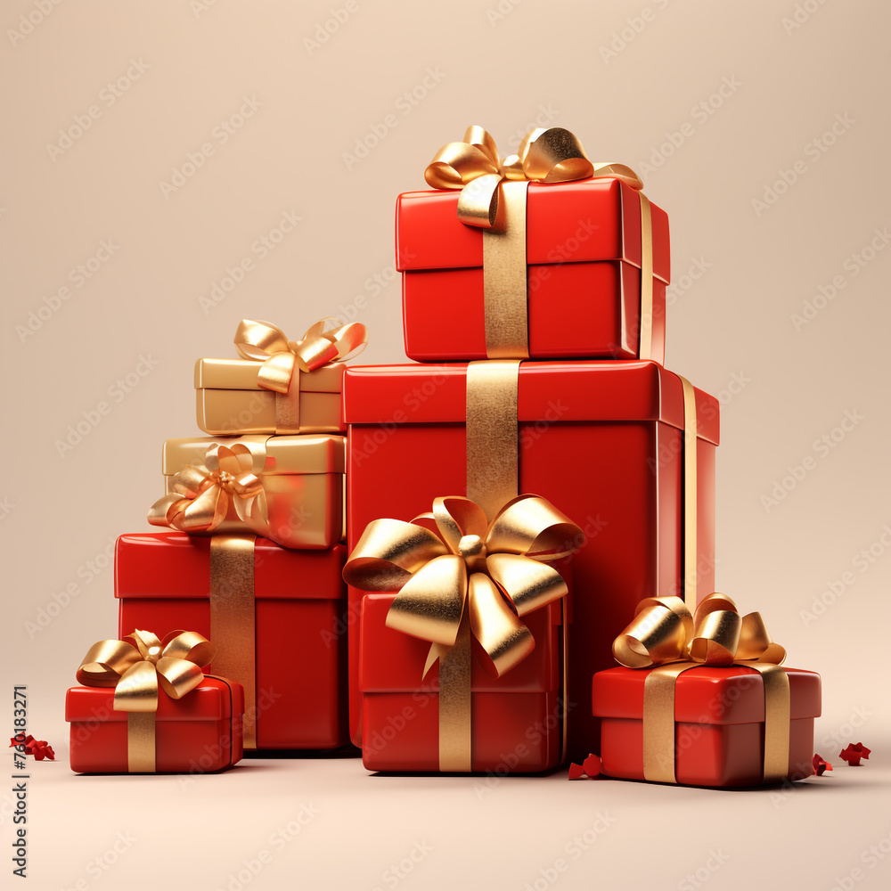 Colorful giftboxes isolated on white background. 3D illustration. Colorful giftboxes isolated on white background. 3D illustration.