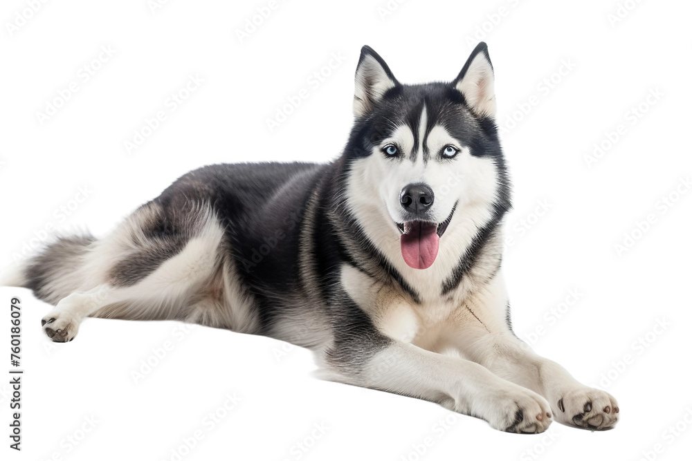 Siberian Husky Isolated on a Transparent Background.
