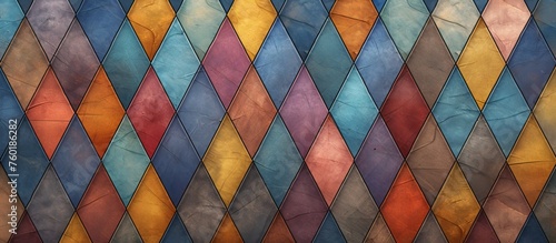 An intricate pattern of tints and shades in magenta and electric blue creates a symmetrical design in a stunning stained glass window, resembling a beautiful piece of art made from glass circles