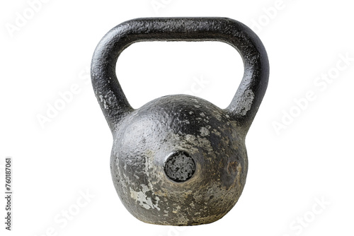 Realistic Black Kettlebell Isolated on a Transparent Background.