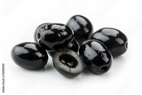 Black olives isolated on white background