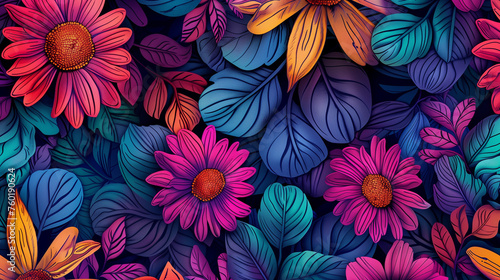 flower and leaf vibrant color © javaistan