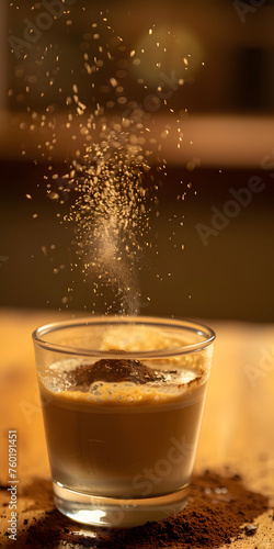 Café Gelado com Espuma de Leite e Polvilhado de Cacau