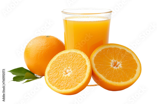 Fresh Orange Juice Isolated on a Transparent Background.