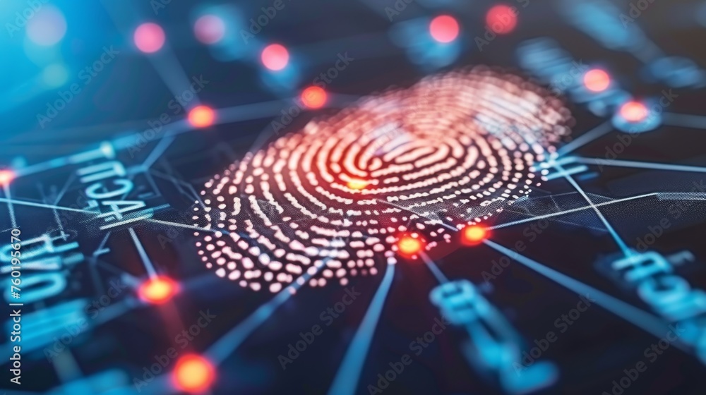 Fingerprint scan for enhanced security and identification in business, banking, and finance Fingerprint scan for enhanced security and identification in business, banking, and finance