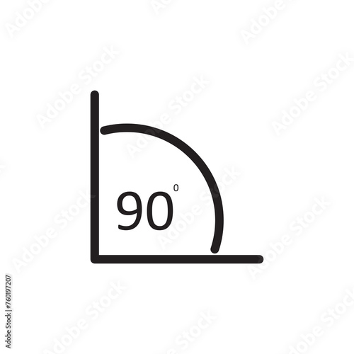 Angle of 90 degrees icon simple flat trendy style illustration on white background..eps