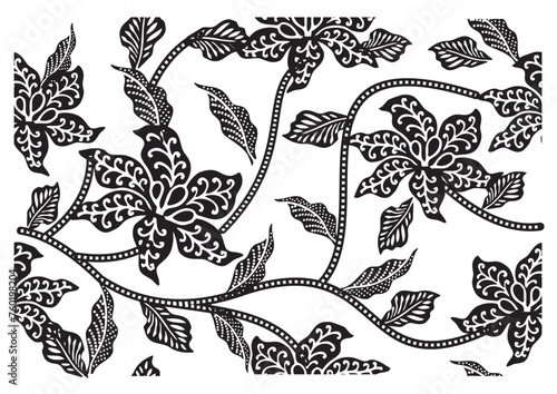 Indonesian batik motifs with very distinctive, exclusive plant patterns. vector EPS 10