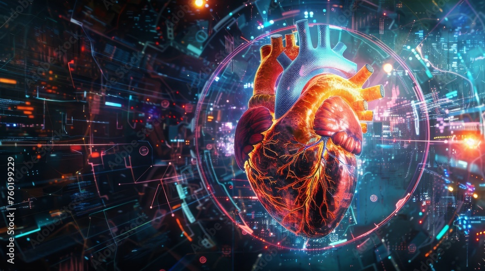 Fototapeta premium Human heart in digital form