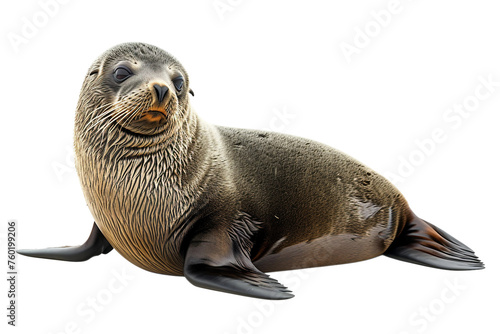 Common Seal Lying Isolated on a Transparent Background.