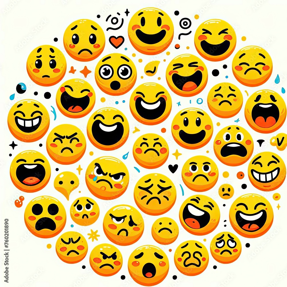 Fototapeta premium set of smileys