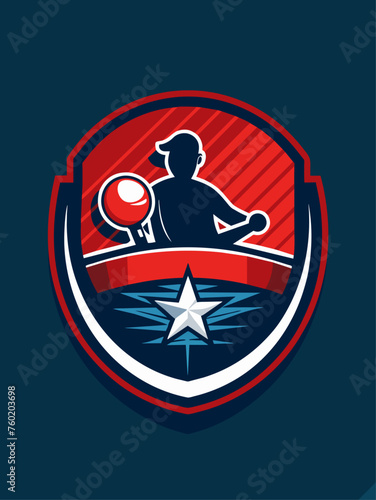 Table tennis sport logo with modern style on gradient background photo