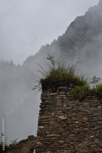 storm in the mountains, Zengtou Village, ancient Qiang tribe in the clouds, Sichuan China