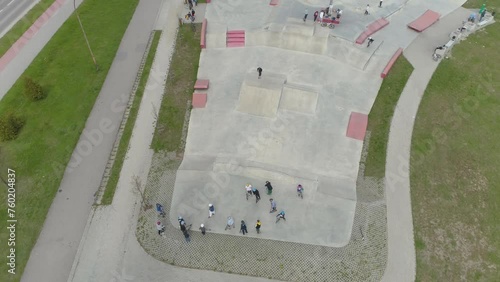 Beautiful Skatepark Mielec Aerial View Poland photo