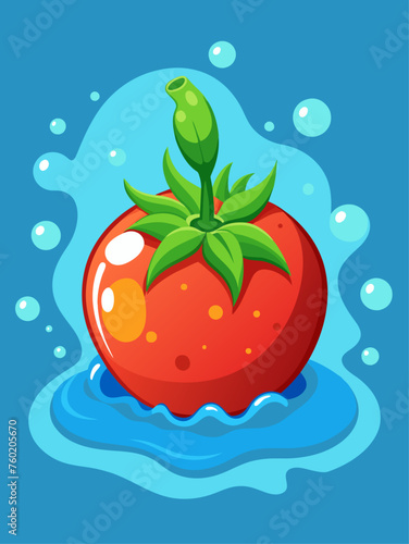 A vibrant and refreshing tomato water background.