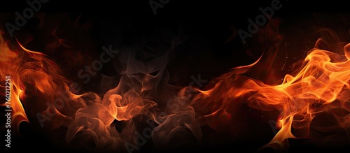 Intense and Fiery Flames Igniting on Dark Background for Dramatic Visuals and Design Projects