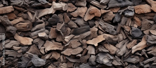 Rustic Wooden Chips Heap - Organic Texture Background for DIY Crafts