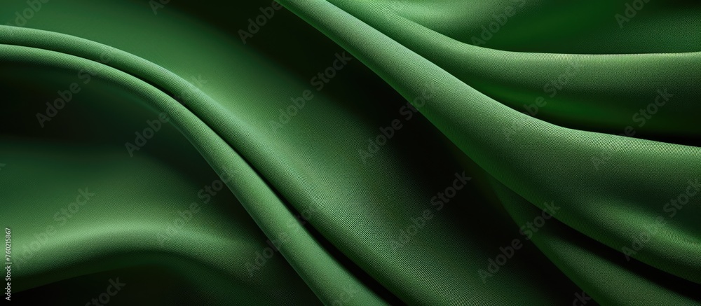 Fototapeta premium Elegant Drapery of Lush Green Silk Fabric Texture for Luxurious Home Décor and Fashion Design