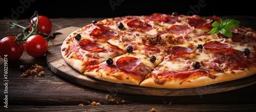 Delicious Pizza with a Missing Slice, Feast of Italian Cuisine Enjoyment Concept