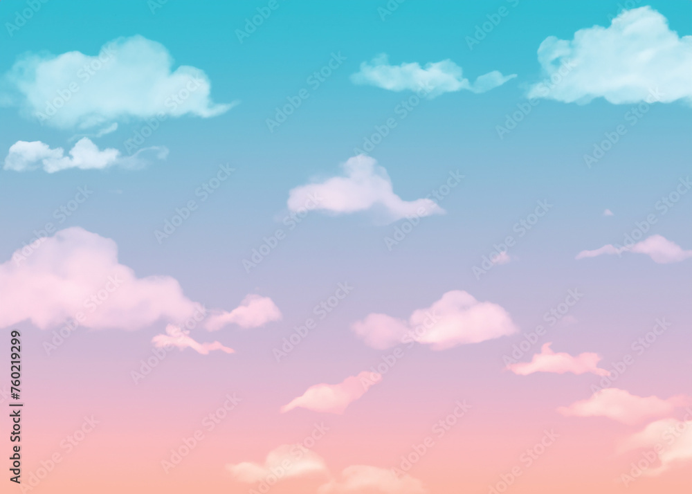 Pastel Sky and Cloud Background ,Sky Wallpaper, Backdrop