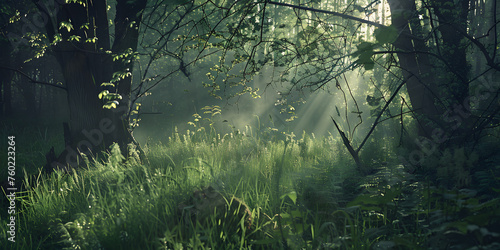 Floresta Verdejante Sob a Luz do Sol