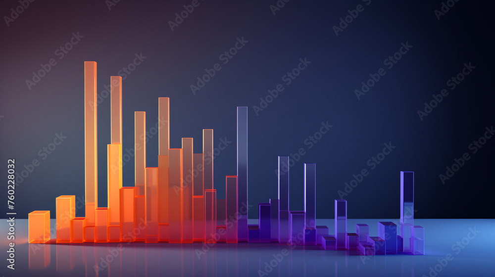 Fintech curve chart background, business data graph concept illustration