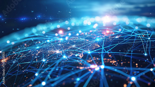 Digital world globe, concept of global network and connectivity on Earth, high speed data transfer and cyber technology, information exchange and international telecommunication