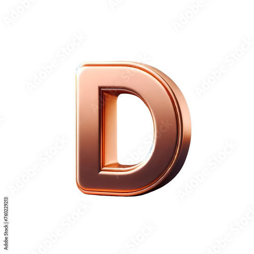 3d golden letter D