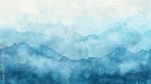 Tranquil Blue Gradient Background with Subtle Watercolor Texture, Abstract Art