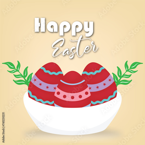 Easter theme vector design with a minimalist and colorful Easter egg feel