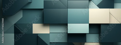 Cool Toned Geometric Abstract of Stacked Cubes