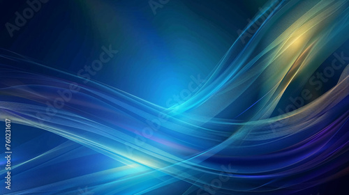 Luxurious blue and gold abstract background, abstract shiny wavy design elements