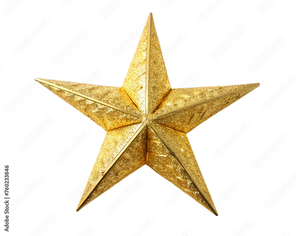 Obraz premium Gold Christmas star. isolated on transparent background.