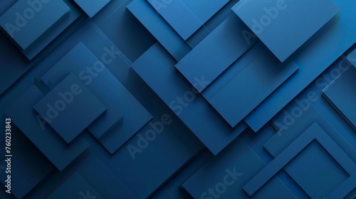 Blue background with abstract box rectangle geometric shapes modern element for banner, presentation design and flyer