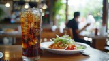 Double cool ice soft drink cola carbonated liquid fresh food with soda water,