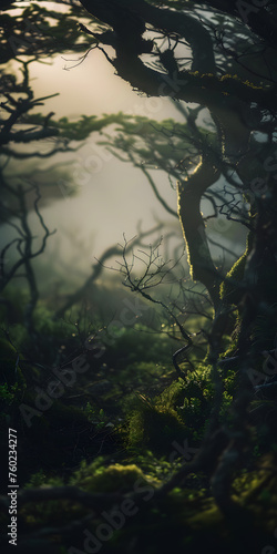 Floresta exuberante com luz solar filtrando pelos galhos © Alexandre