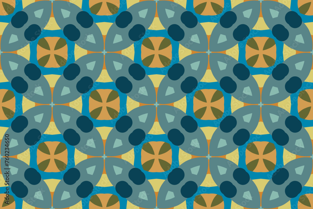 Fototapeta premium seamless contemporary Batik pattern with floral elements 