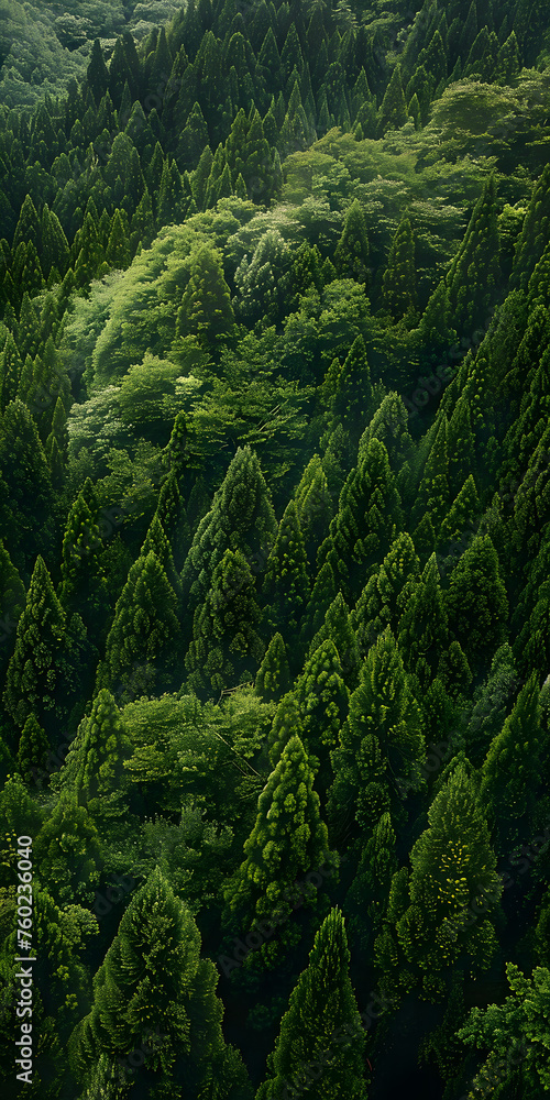 Floresta Intocada com Foliagem Verde Vibrante