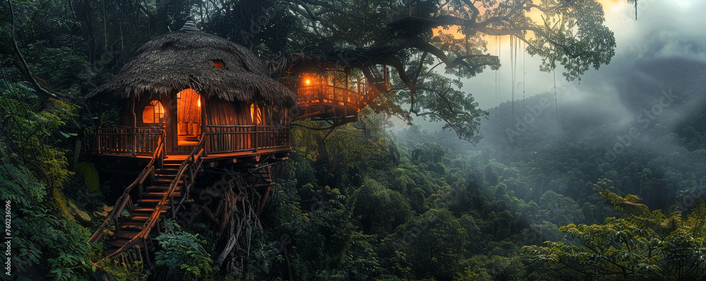 Fantastical treehouse recycled materials