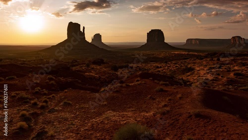 Monument Valley Sunrise Soaks Desert Time Lapse Arizona Southwest USA photo