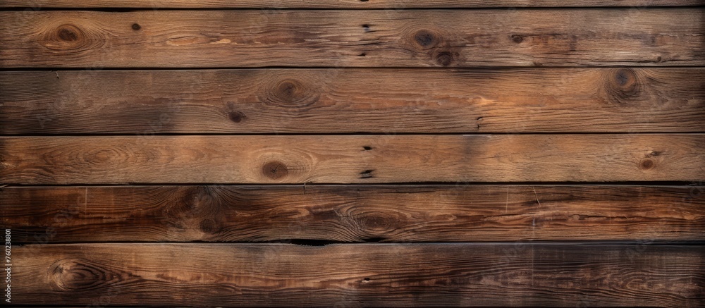 A closeup shot showcasing a beautiful brown hardwood plank wall, with a blurred background. The wood stain highlights the intricate pattern of the wooden rectangles A closeup shot showcasing a beautiful brown hardwood plank wall, with a blurred background. The wood stain highlights the intricate pattern of the wooden rectangles