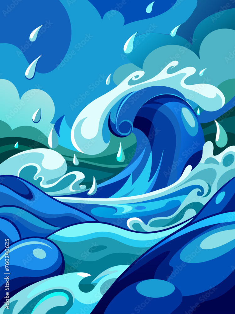 An abstract background with flowing water in shades of blue and green. An abstract background with flowing water in shades of blue and green.