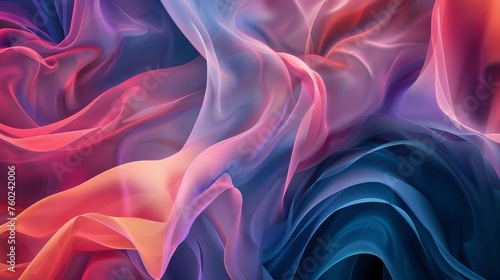 Abstract organic panoramic wallpaper with flowing lines and shapes